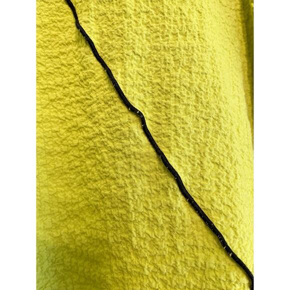 Ali Miles Bright Lime Green Black Trim Gauzy Tunic Slouchy Size Medium - Picture 10 of 13